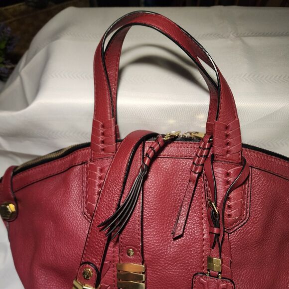 orYANY Cassie Raspberry Pebbled Leather XL Satchel Bag Detachable Shldr Strap - Picture 5 of 16